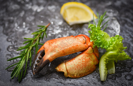 海食冷冻的煮蟹爪新鲜螃图片