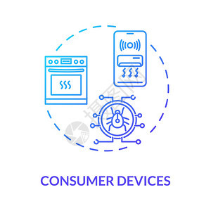 消费者装置概念图标网络安全弱点无线网络连通概念细线插图安全分析家用电子学矢量孤立图示RGB彩色图画图片