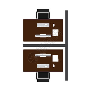 办公室表顶视图标平面颜色设计矢量I说明图片