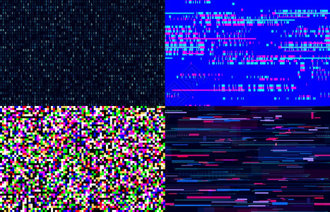 未来的尼龙螺旋球无缝模式电视屏幕上的像素噪声带有轻虫效应装置的扭曲信号闪烁技术线和视频雪干扰矢量图解未来尼龙螺旋球无缝模式扭曲的图片