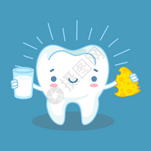 高钙友好奶酪和牛防病习惯牙科媒概念护理和卫生健康说明牙齿和钙科护理卫生说明友好奶酪和牛的健康牙产品图片