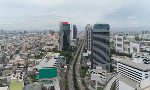 曼谷市中心的空中景象图片