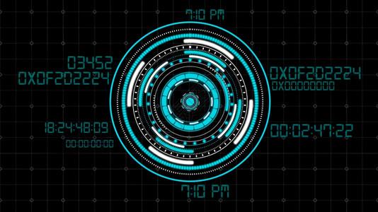 全志HUD圆环界面高科技未来按钮显示数字技术概念的网络界面元素3D插图图片
