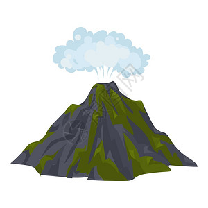 武坑火山图示矢量的卡通用于孤立白色背景的网络设计火山图示卡通风格
