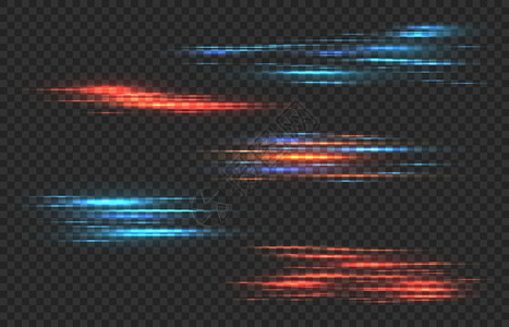 光条纹水平红色和蓝闪光线数据连接图图片