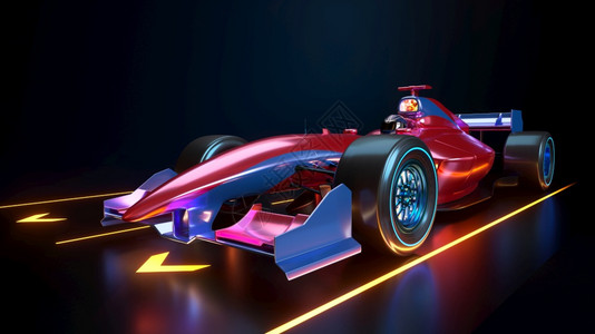 没有品牌的汽车是由我自己设计和仿制的3D插图赛车超速图片