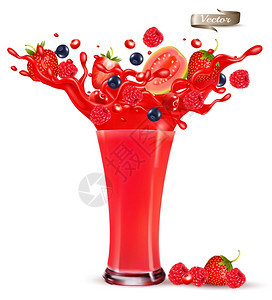 喷洒的红色果汁图片