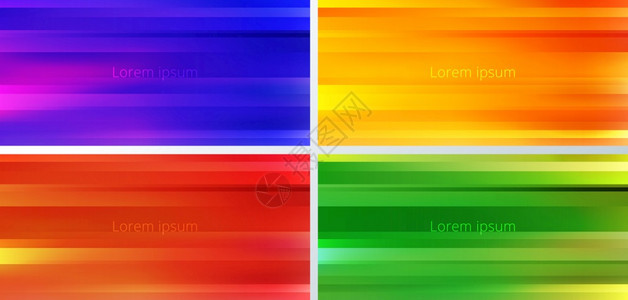 一组抽象的黄色蓝红绿和橙梯度颜模糊运动背景图片