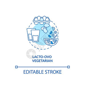 Lactoovo素食者概念图标图片