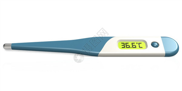 蓝色数字医疗温度计隔离3D图片