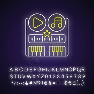 音轨线光图标乐创建程序播放按钮想法歌曲样本外光效果使用字母数和符号签名矢量孤立RGB颜色插图音轨光标图片
