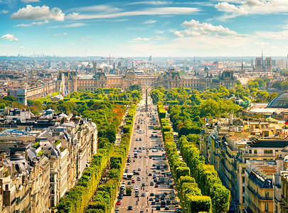 法国巴黎通往凯旋门大道的视图图片
