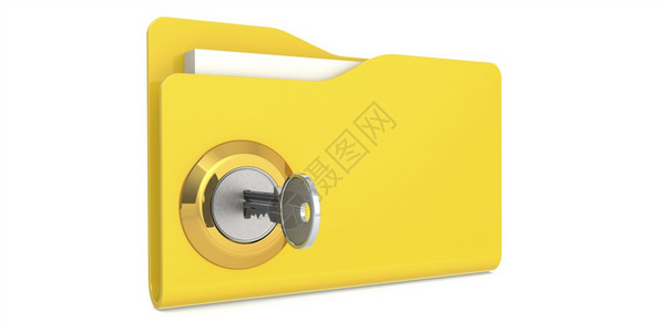 解锁黄色文件夹数据安全概念3D翻譯图片