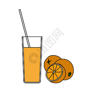 玻璃杯里的橙汁图标图片