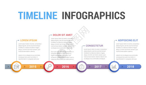 时间线信息图模板工作流程或图矢量eps10插图图片