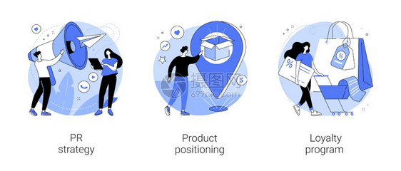 公共关系战略产品定位忠诚方案广告宣传战略吸引客户在线宣传抽象比喻品牌通信抽象概念矢量说明图片