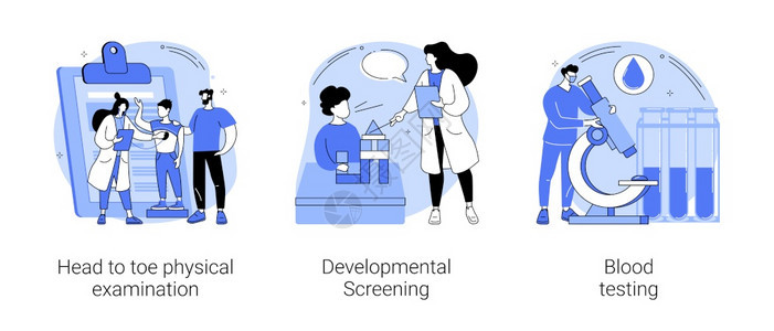 儿科检查矢量图图片