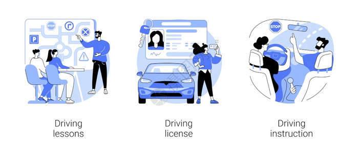 教学驾驶执照通过考试身份证抽象图片