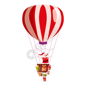 圣诞老人在热气球上飞行圣诞快乐和新年圣诞老人在热气球上飞行图片