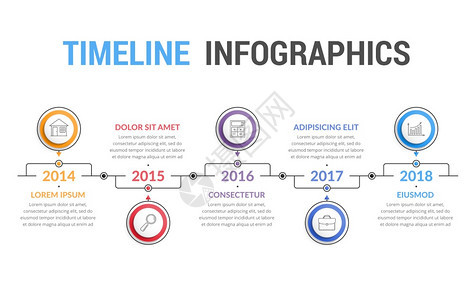 时间线信息图模板工作流程或图矢量eps10插图图片