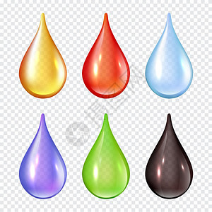 3d写实彩色水滴图片
