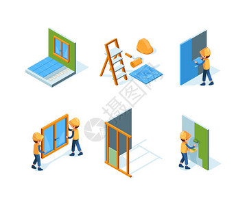 工人修理墙壁或油漆插图家庭修理墙壁安装设备油漆工人建筑油漆设备建筑油漆建筑油漆设备建筑油漆图片