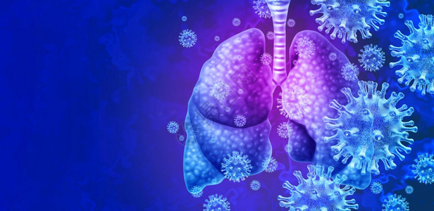 肺和呼吸道感染或冠状爆发以及作为流感菌株的共食19或流感作为三维插图元素感染肺部这一流行病医疗健康风险概念的SARS图片