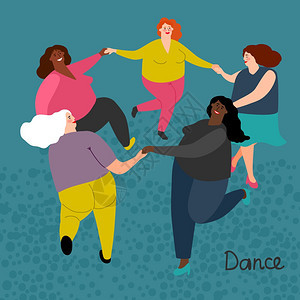胖子国际妇女得到舞蹈矢量图胖子国际妇女得到舞蹈矢量图图片