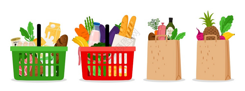 生态购物袋和菜篮子图片