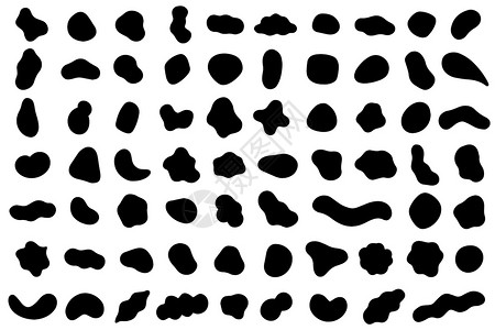 黑色抽象随机形状矢量元素图片