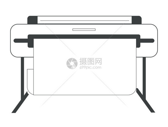 打印大横幅喷墨打印机和纸页孤立物体矢量印刷厂和多面机服务复机或用于广告牌海报的复印机图片