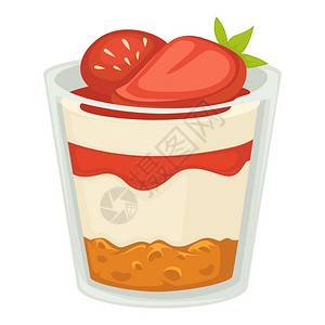 草莓甜点卡通矢量插画高清图片