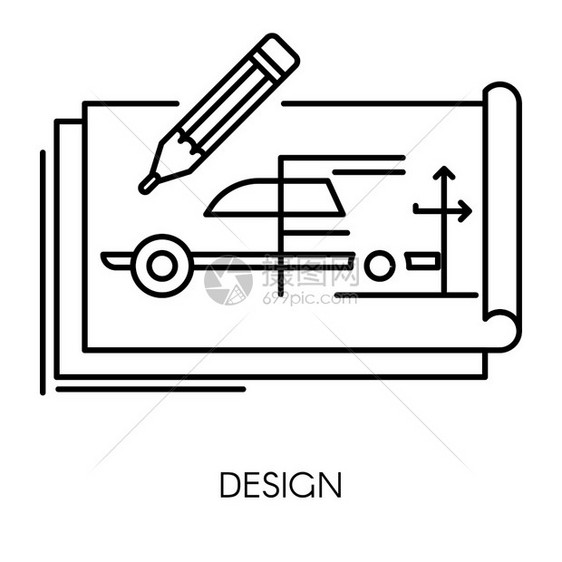 工业草案汽车结构技术和机械发展车辆草图铁丝框架原型或号图案汽车技术设计机械工程图案图片