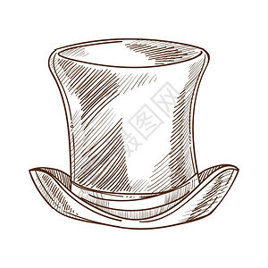 Gentlemans服装绘画头罩或饰男人穿旧式的流行风格旧式的高帽或圆筒的旧式时装设计高帽或圆筒的旧式设计头饰的旧式设计图片