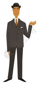 190年代时装穿旧西的领带和帽子男30年代服装设计师男穿旧衣黑帮风格服装和茶壶头饰旧式皮鞋服装和帽子男190年代时装和黑帮风格男图片