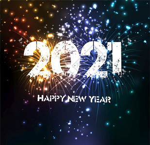 新年201快乐与Sparkle烟火背景图片