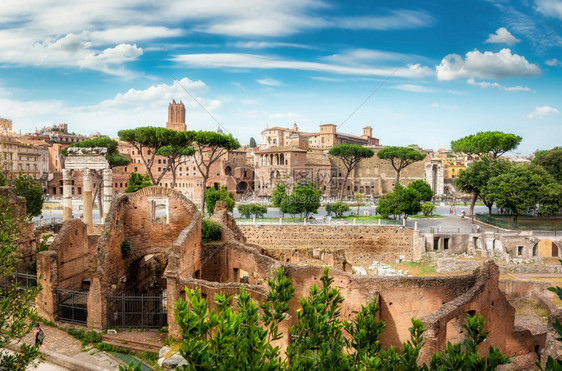 意大利夏季罗马论坛的废墟罗马论坛的废墟图片