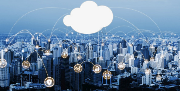 云计算机全球数据共享的云计算技术和在线数据储存计算机与互联网络服务器连接用于3D未来图形界面显示的云数据传输背景
