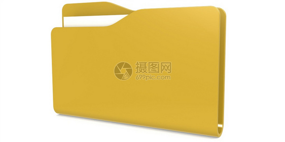 白色背景上孤立的黄色文件夹图标3D翻譯图片