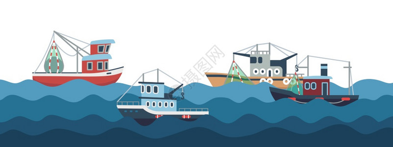 渔船和航海运输渔业帆船 图片