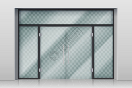 玻璃门精品店透明的图片素材