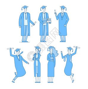 年轻大学生插画