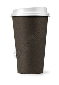 空白取走背景孤立的Kraft咖啡杯带有剪切路径图片