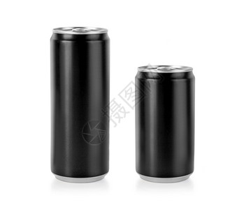 黑色金属铝饮料罐50毫升3混合模版准备用于设计在白背景上隔绝图片