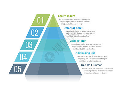 含有五个元素的金字塔成像模板矢量eps10插图图片
