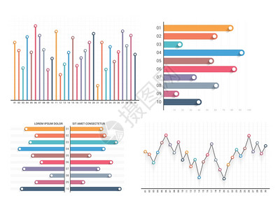 条形图和线模板商业信息图矢量eps10插图条形和线图片