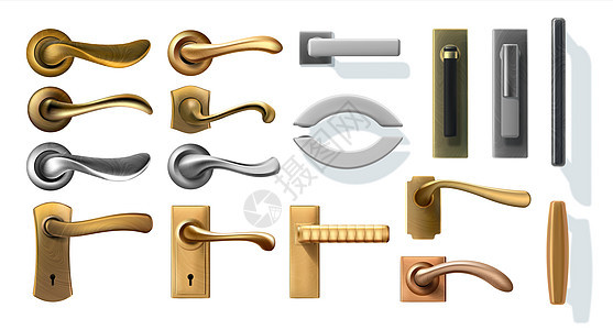 门把手3D现实的金属窗家具钢银和铜用钥匙孔的杆开关入口安保和隐私护的Knob向导门装置把手3D现实的窗户家具银和铜用钥匙孔的杠杆图片