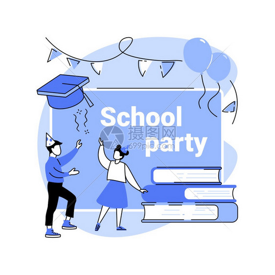 学校庆祝会抽象概念矢量图片