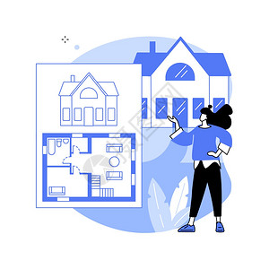 房地产平面计划抽象概念矢量图图片