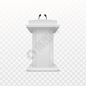 空平台的矢量孤立插图辩论演讲人台现实的白色线人站空平台矢量图插画